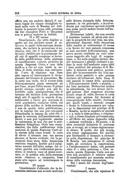 La Corte suprema di Roma raccolta periodica delle sentenze della Corte di cassazione di Roma