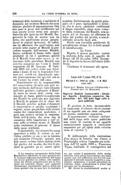 La Corte suprema di Roma raccolta periodica delle sentenze della Corte di cassazione di Roma