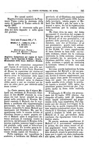 La Corte suprema di Roma raccolta periodica delle sentenze della Corte di cassazione di Roma