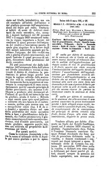 La Corte suprema di Roma raccolta periodica delle sentenze della Corte di cassazione di Roma