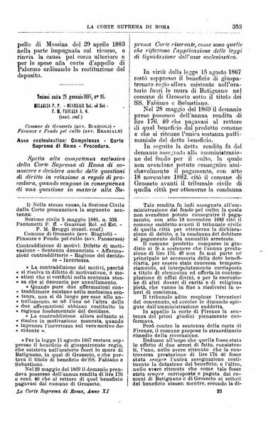 La Corte suprema di Roma raccolta periodica delle sentenze della Corte di cassazione di Roma