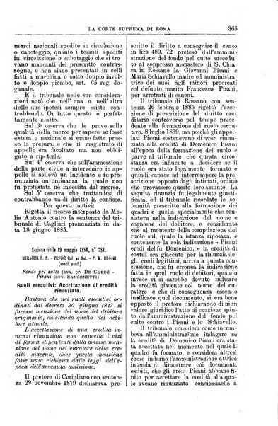 La Corte suprema di Roma raccolta periodica delle sentenze della Corte di cassazione di Roma