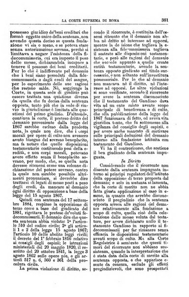 La Corte suprema di Roma raccolta periodica delle sentenze della Corte di cassazione di Roma