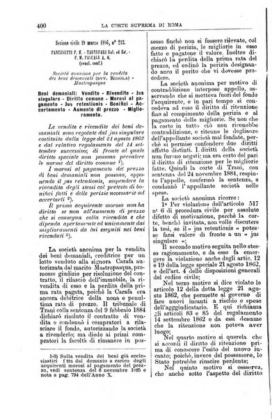 La Corte suprema di Roma raccolta periodica delle sentenze della Corte di cassazione di Roma