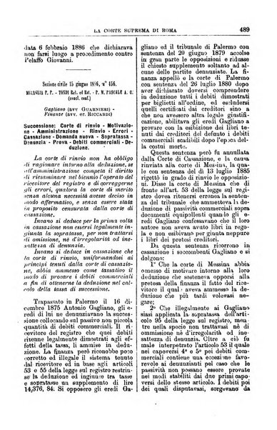 La Corte suprema di Roma raccolta periodica delle sentenze della Corte di cassazione di Roma