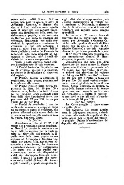 La Corte suprema di Roma raccolta periodica delle sentenze della Corte di cassazione di Roma