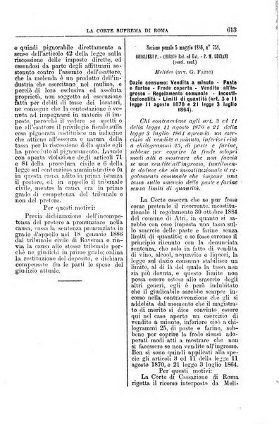 La Corte suprema di Roma raccolta periodica delle sentenze della Corte di cassazione di Roma