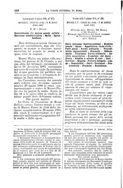 La Corte suprema di Roma raccolta periodica delle sentenze della Corte di cassazione di Roma