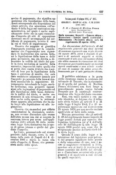 La Corte suprema di Roma raccolta periodica delle sentenze della Corte di cassazione di Roma