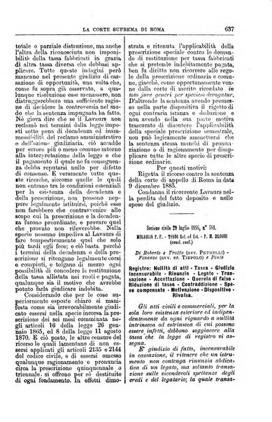 La Corte suprema di Roma raccolta periodica delle sentenze della Corte di cassazione di Roma