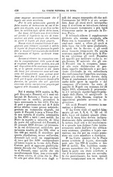 La Corte suprema di Roma raccolta periodica delle sentenze della Corte di cassazione di Roma