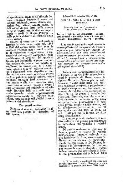 La Corte suprema di Roma raccolta periodica delle sentenze della Corte di cassazione di Roma