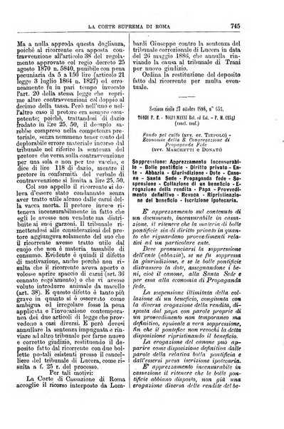 La Corte suprema di Roma raccolta periodica delle sentenze della Corte di cassazione di Roma