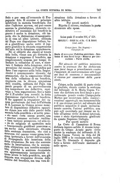 La Corte suprema di Roma raccolta periodica delle sentenze della Corte di cassazione di Roma