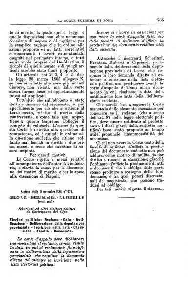 La Corte suprema di Roma raccolta periodica delle sentenze della Corte di cassazione di Roma