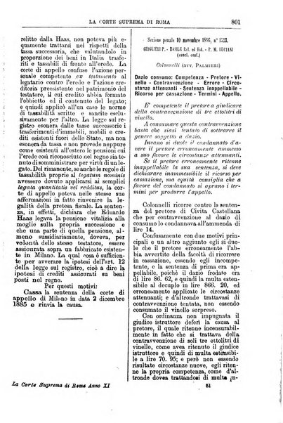 La Corte suprema di Roma raccolta periodica delle sentenze della Corte di cassazione di Roma