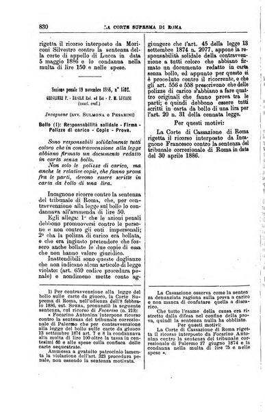 La Corte suprema di Roma raccolta periodica delle sentenze della Corte di cassazione di Roma