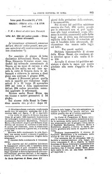 La Corte suprema di Roma raccolta periodica delle sentenze della Corte di cassazione di Roma