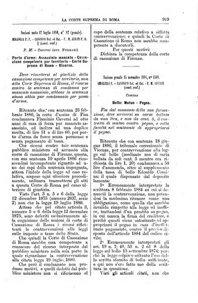 La Corte suprema di Roma raccolta periodica delle sentenze della Corte di cassazione di Roma