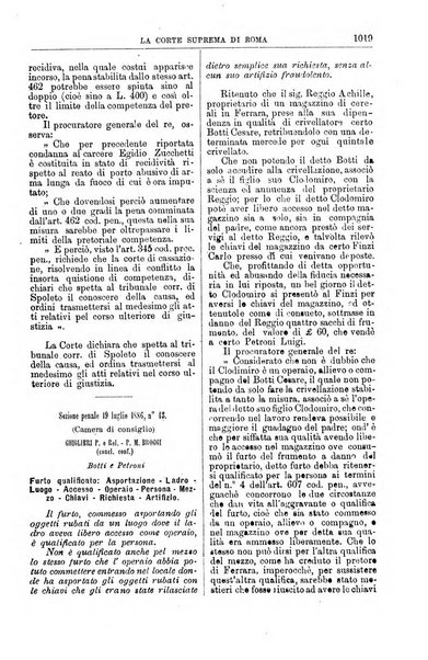 La Corte suprema di Roma raccolta periodica delle sentenze della Corte di cassazione di Roma