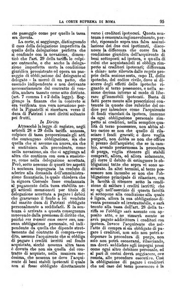 La Corte suprema di Roma raccolta periodica delle sentenze della Corte di cassazione di Roma