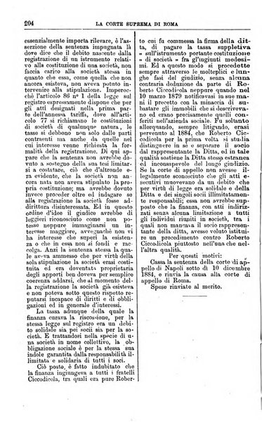 La Corte suprema di Roma raccolta periodica delle sentenze della Corte di cassazione di Roma