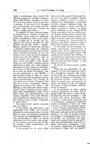 La Corte suprema di Roma raccolta periodica delle sentenze della Corte di cassazione di Roma