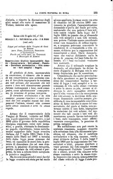 La Corte suprema di Roma raccolta periodica delle sentenze della Corte di cassazione di Roma