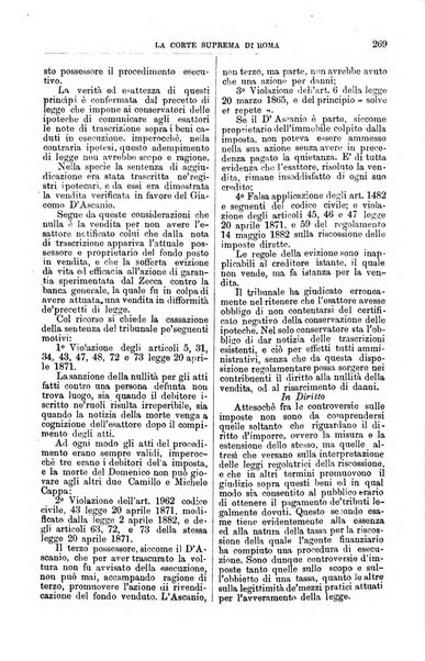 La Corte suprema di Roma raccolta periodica delle sentenze della Corte di cassazione di Roma