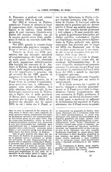 La Corte suprema di Roma raccolta periodica delle sentenze della Corte di cassazione di Roma