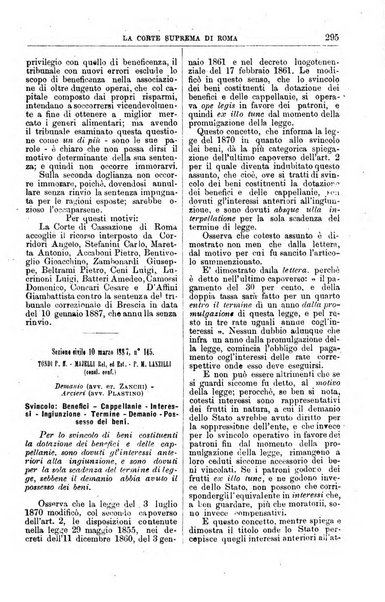 La Corte suprema di Roma raccolta periodica delle sentenze della Corte di cassazione di Roma