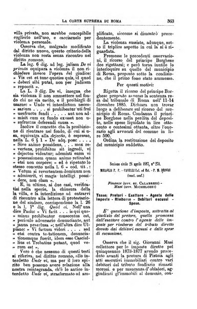 La Corte suprema di Roma raccolta periodica delle sentenze della Corte di cassazione di Roma