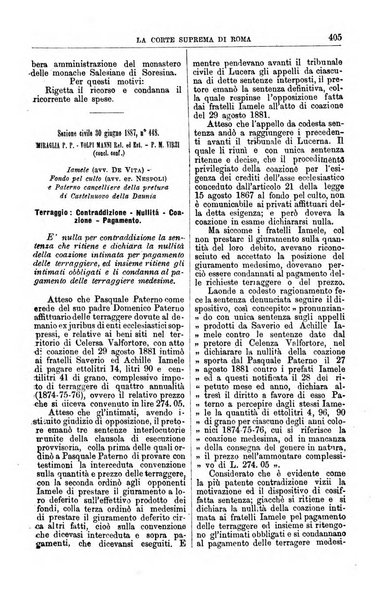 La Corte suprema di Roma raccolta periodica delle sentenze della Corte di cassazione di Roma