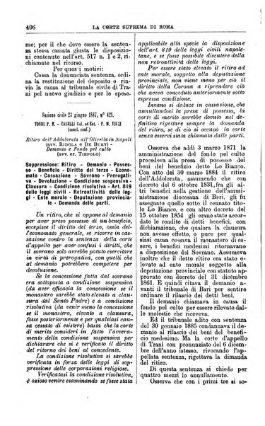 La Corte suprema di Roma raccolta periodica delle sentenze della Corte di cassazione di Roma