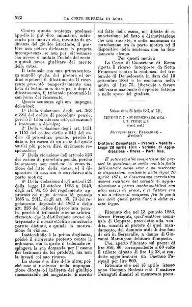 La Corte suprema di Roma raccolta periodica delle sentenze della Corte di cassazione di Roma