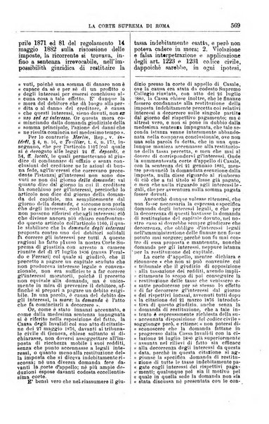 La Corte suprema di Roma raccolta periodica delle sentenze della Corte di cassazione di Roma