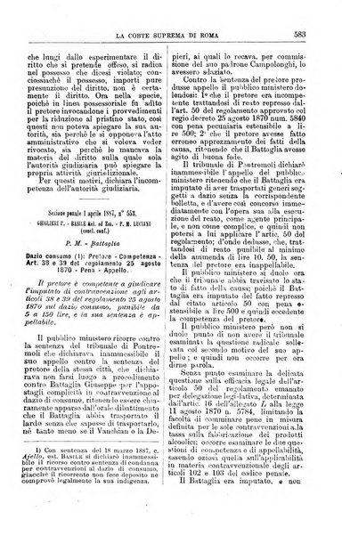 La Corte suprema di Roma raccolta periodica delle sentenze della Corte di cassazione di Roma