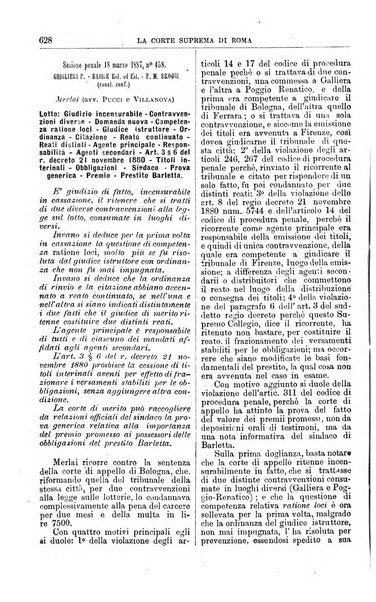 La Corte suprema di Roma raccolta periodica delle sentenze della Corte di cassazione di Roma