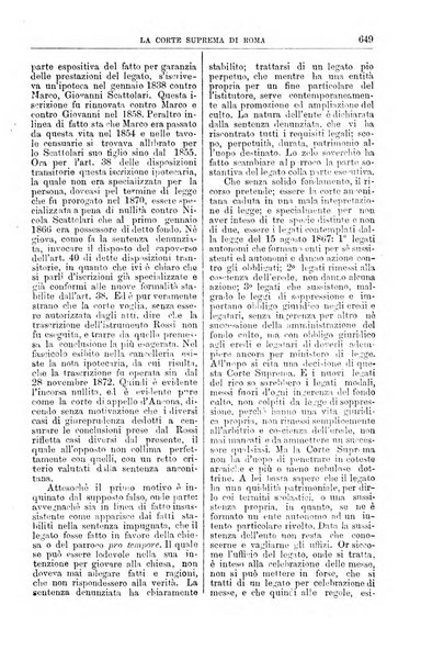 La Corte suprema di Roma raccolta periodica delle sentenze della Corte di cassazione di Roma