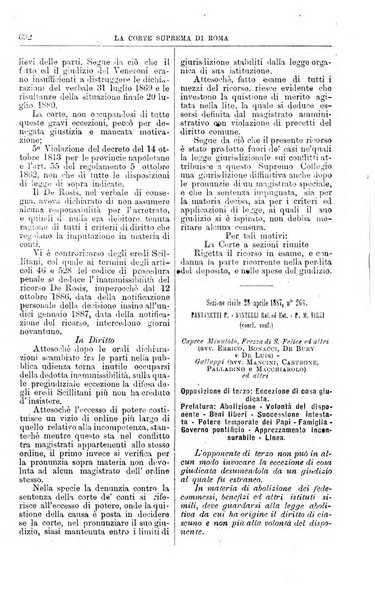 La Corte suprema di Roma raccolta periodica delle sentenze della Corte di cassazione di Roma