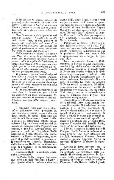 La Corte suprema di Roma raccolta periodica delle sentenze della Corte di cassazione di Roma