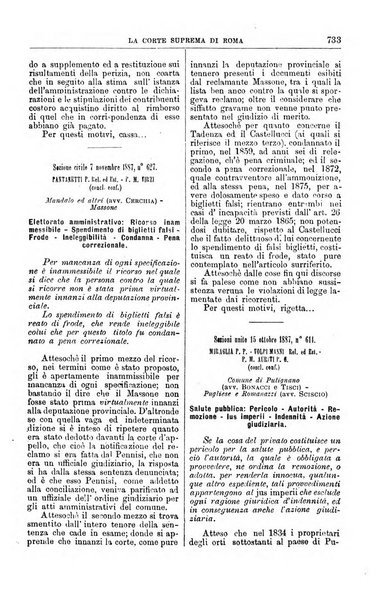 La Corte suprema di Roma raccolta periodica delle sentenze della Corte di cassazione di Roma