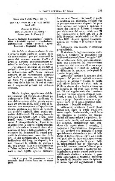 La Corte suprema di Roma raccolta periodica delle sentenze della Corte di cassazione di Roma