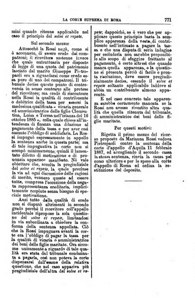 La Corte suprema di Roma raccolta periodica delle sentenze della Corte di cassazione di Roma