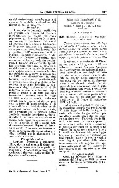 La Corte suprema di Roma raccolta periodica delle sentenze della Corte di cassazione di Roma