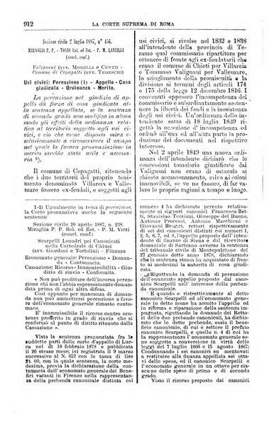 La Corte suprema di Roma raccolta periodica delle sentenze della Corte di cassazione di Roma