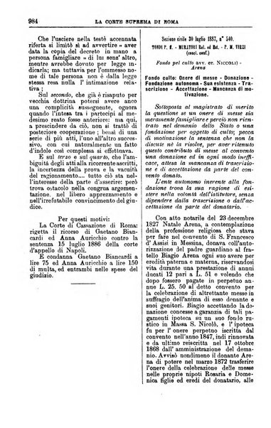 La Corte suprema di Roma raccolta periodica delle sentenze della Corte di cassazione di Roma