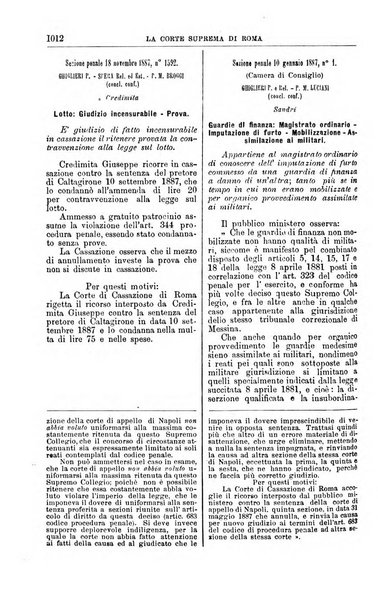 La Corte suprema di Roma raccolta periodica delle sentenze della Corte di cassazione di Roma