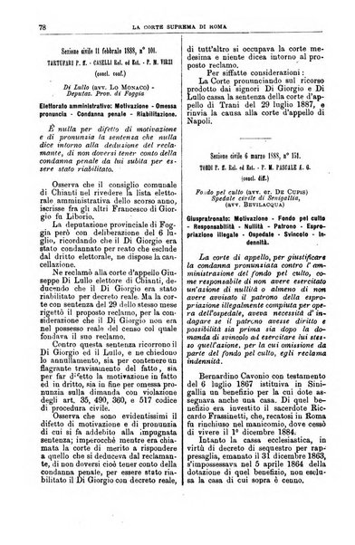 La Corte suprema di Roma raccolta periodica delle sentenze della Corte di cassazione di Roma