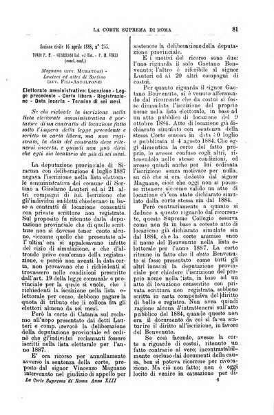 La Corte suprema di Roma raccolta periodica delle sentenze della Corte di cassazione di Roma